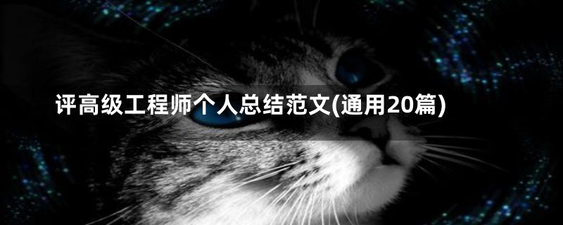 评高级工程师个人总结范文(通用20篇)