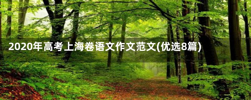 2020年高考上海卷语文作文范文(优选8篇)