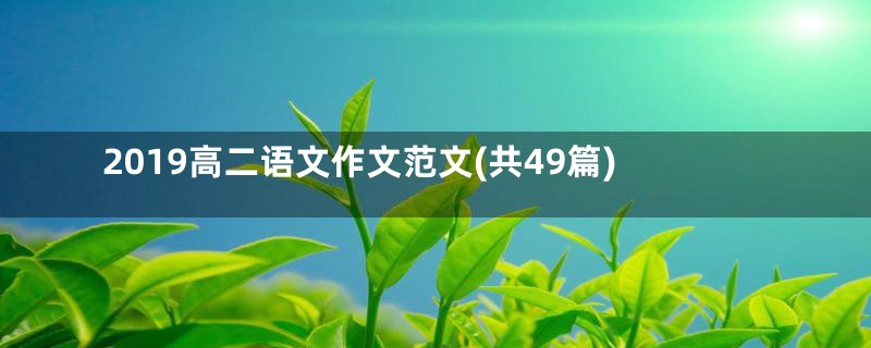 2019高二语文作文范文(共49篇)