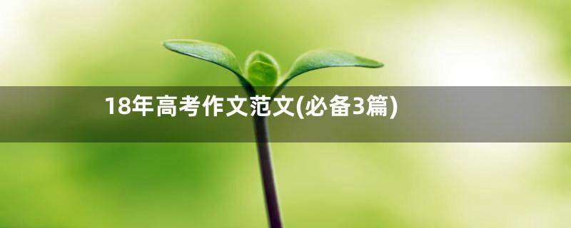 18年高考作文范文(必备3篇)