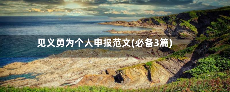 见义勇为个人申报范文(必备3篇)