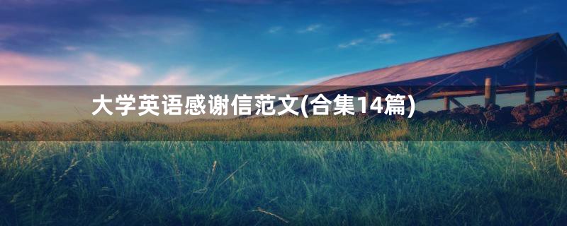 大学英语感谢信范文(合集14篇)
