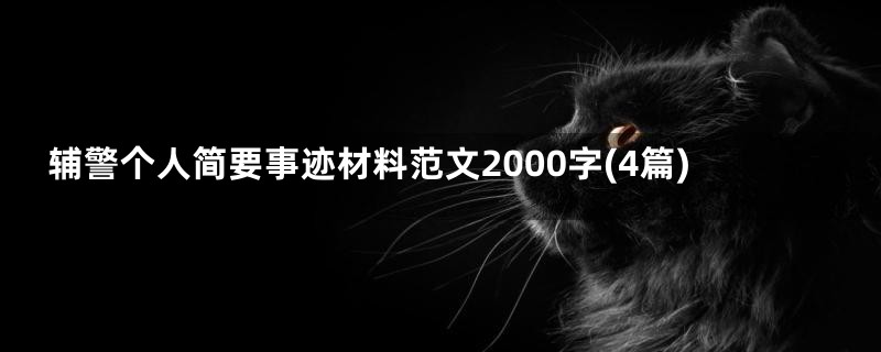 辅警个人简要事迹材料范文2000字(4篇)