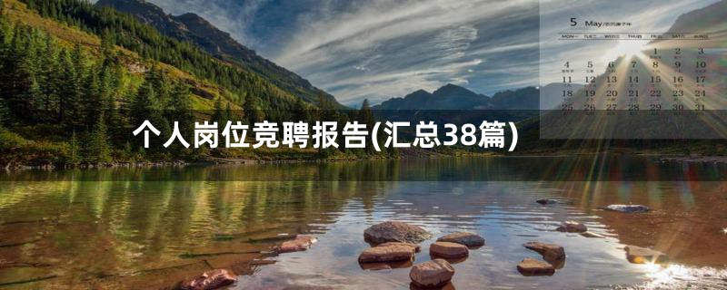 个人岗位竞聘报告(汇总38篇)
