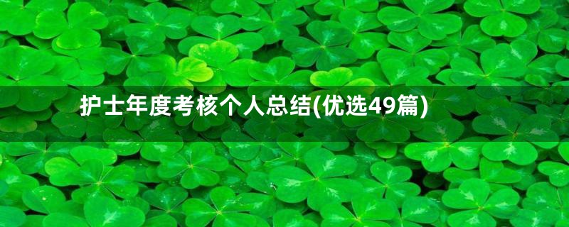 护士年度考核个人总结(优选49篇)