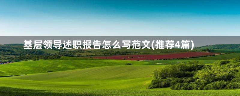 基层领导述职报告怎么写范文(推荐4篇)
