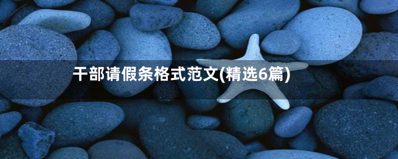 干部请假条格式范文(精选6篇)