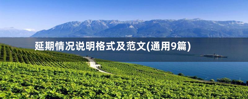 延期情况说明格式及范文(通用9篇)