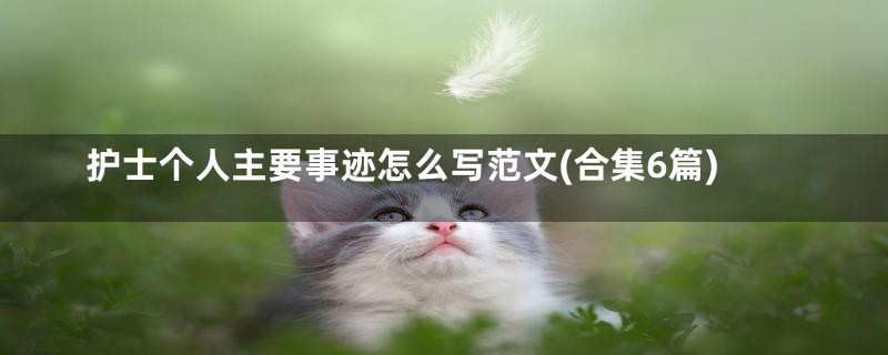 护士个人主要事迹怎么写范文(合集6篇)