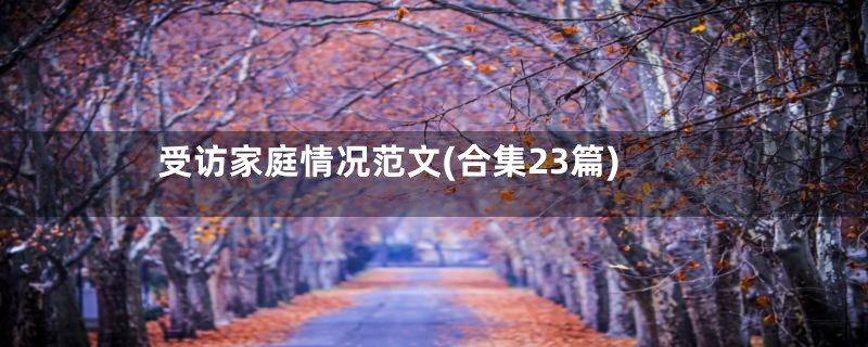 受访家庭情况范文(合集23篇)