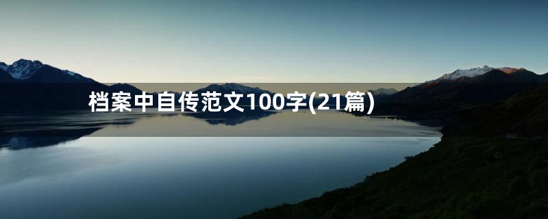 档案中自传范文100字(21篇)