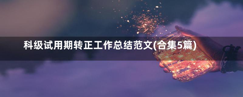 科级试用期转正工作总结范文(合集5篇)