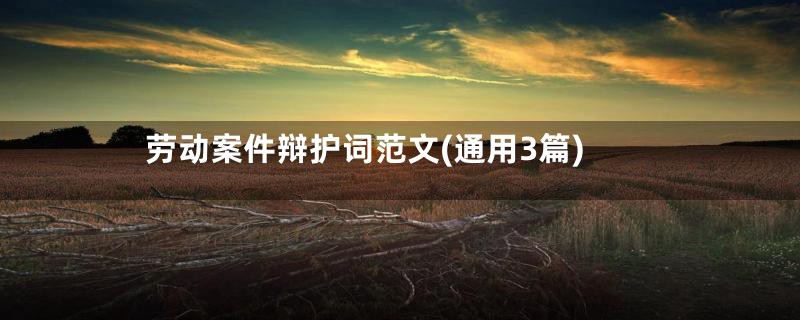 劳动案件辩护词范文(通用3篇)