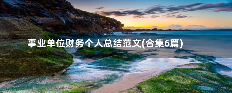 事业单位财务个人总结范文(合集6篇)