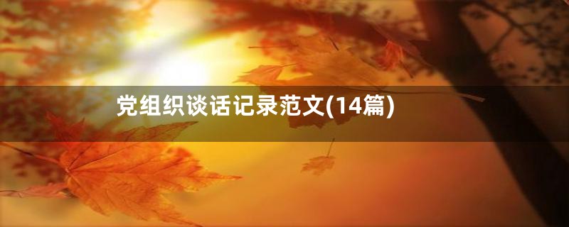 党组织谈话记录范文(14篇)