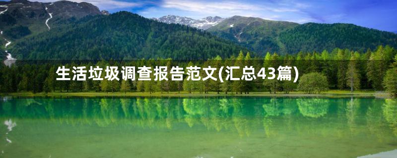 生活垃圾调查报告范文(汇总43篇)