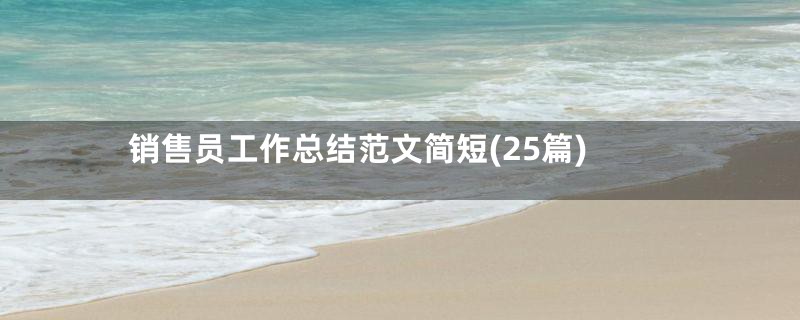 销售员工作总结范文简短(25篇)