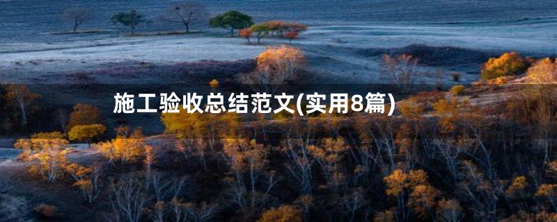 施工验收总结范文(实用8篇)