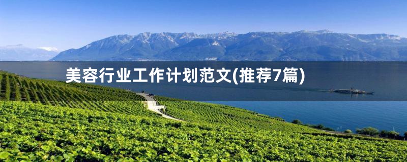 美容行业工作计划范文(推荐7篇)