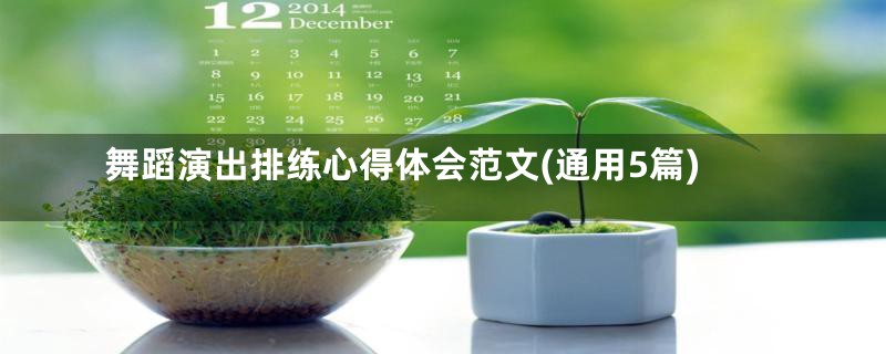 舞蹈演出排练心得体会范文(通用5篇)
