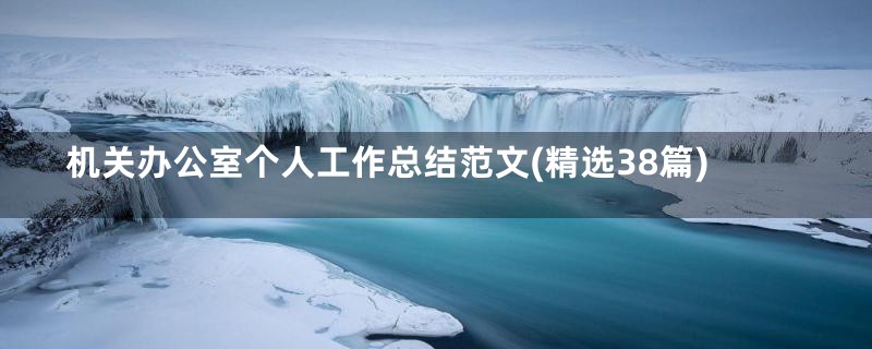机关办公室个人工作总结范文(精选38篇)
