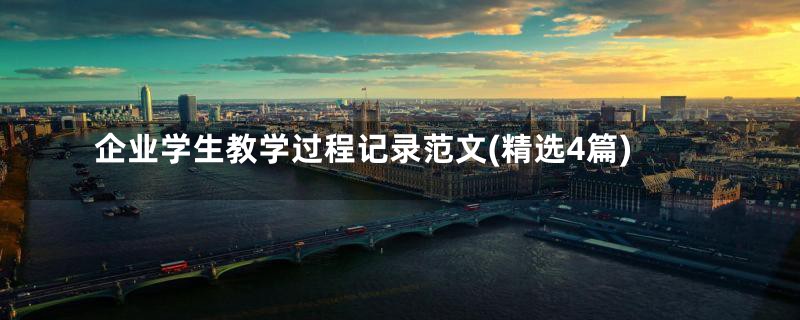 企业学生教学过程记录范文(精选4篇)