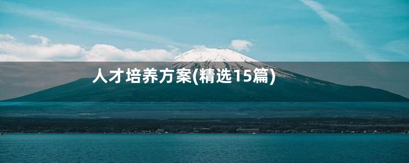 人才培养方案(精选15篇)