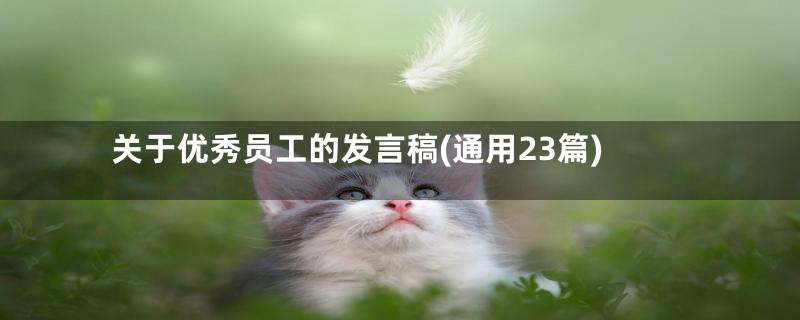 关于优秀员工的发言稿(通用23篇)
