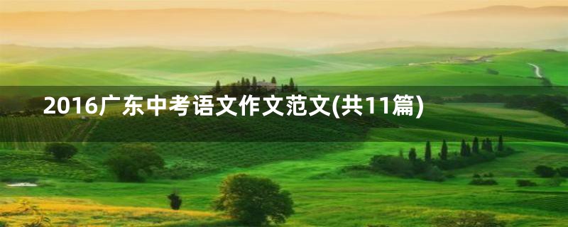 2016广东中考语文作文范文(共11篇)