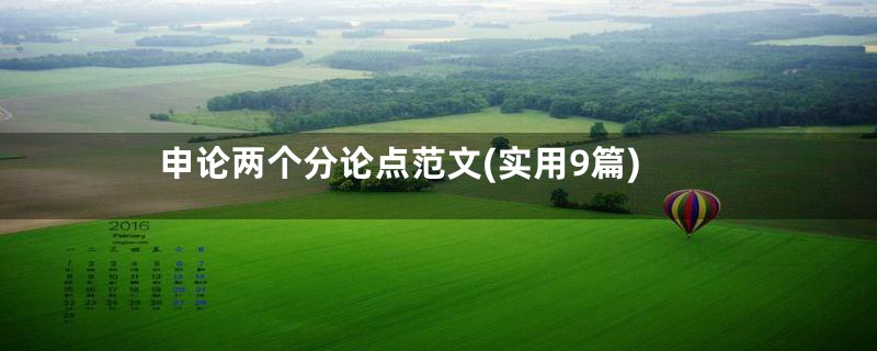 申论两个分论点范文(实用9篇)