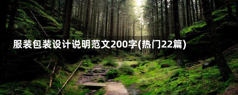 服装包装设计说明范文200字(热门22篇)