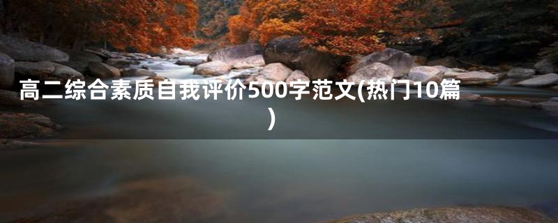 高二综合素质自我评价500字范文(热门10篇)
