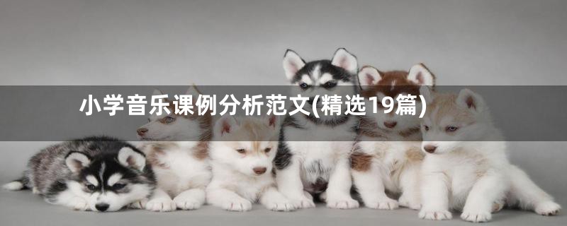 小学音乐课例分析范文(精选19篇)