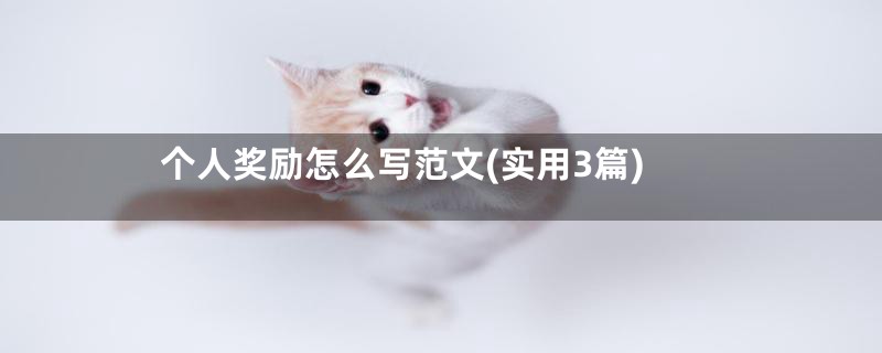 个人奖励怎么写范文(实用3篇)