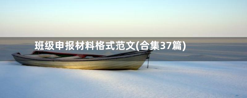 班级申报材料格式范文(合集37篇)