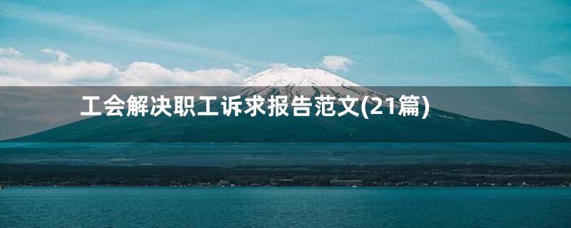 工会解决职工诉求报告范文(21篇)