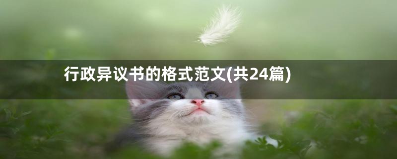 行政异议书的格式范文(共24篇)