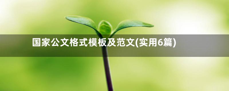 国家公文格式模板及范文(实用6篇)
