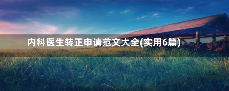 内科医生转正申请范文大全(实用6篇)