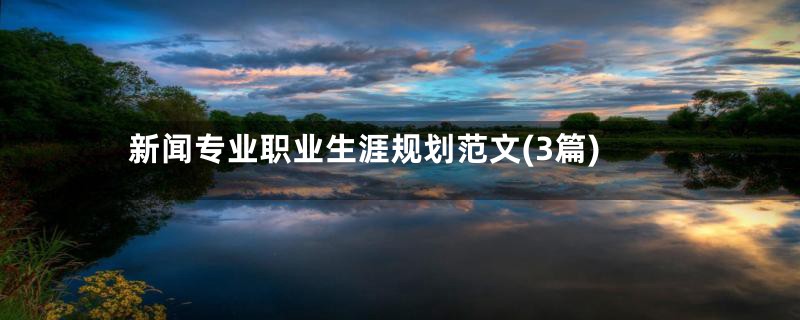 新闻专业职业生涯规划范文(3篇)