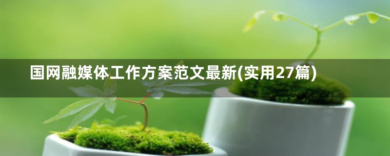 国网融媒体工作方案范文最新(实用27篇)