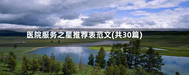 医院服务之星推荐表范文(共30篇)