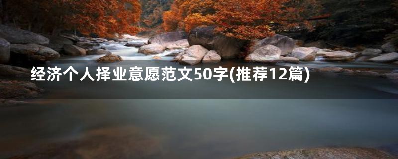 经济个人择业意愿范文50字(推荐12篇)