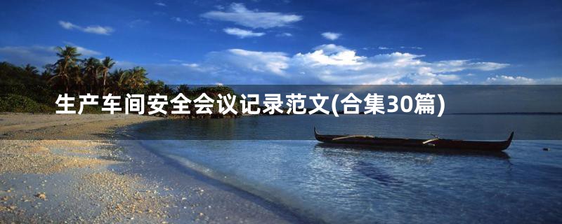 生产车间安全会议记录范文(合集30篇)