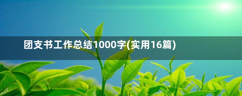 团支书工作总结1000字(实用16篇)