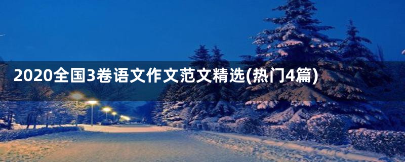 2020全国3卷语文作文范文精选(热门4篇)