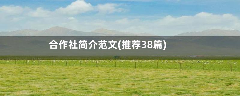 合作社简介范文(推荐38篇)