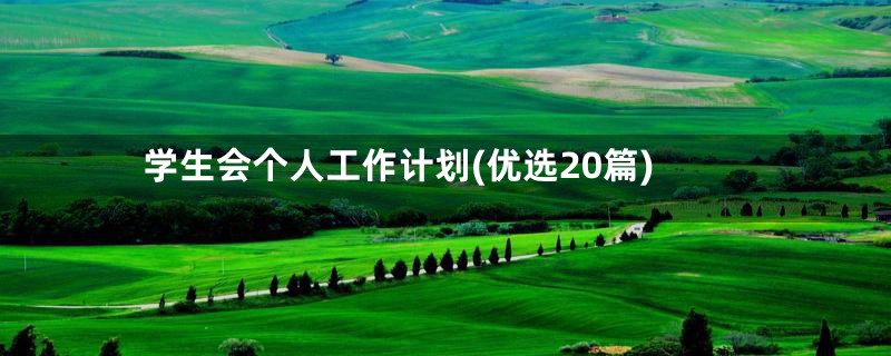学生会个人工作计划(优选20篇)