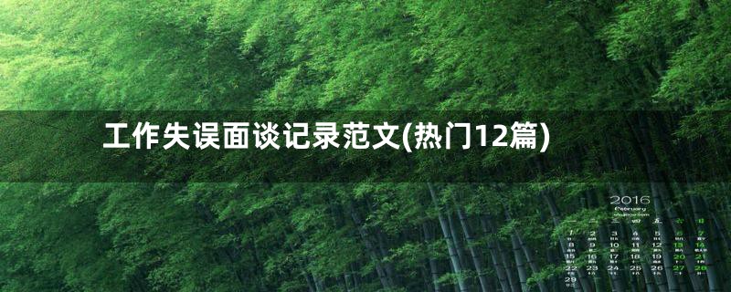 工作失误面谈记录范文(热门12篇)