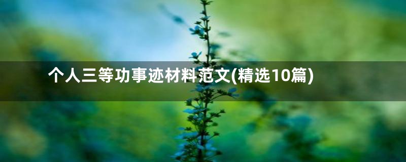 个人三等功事迹材料范文(精选10篇)